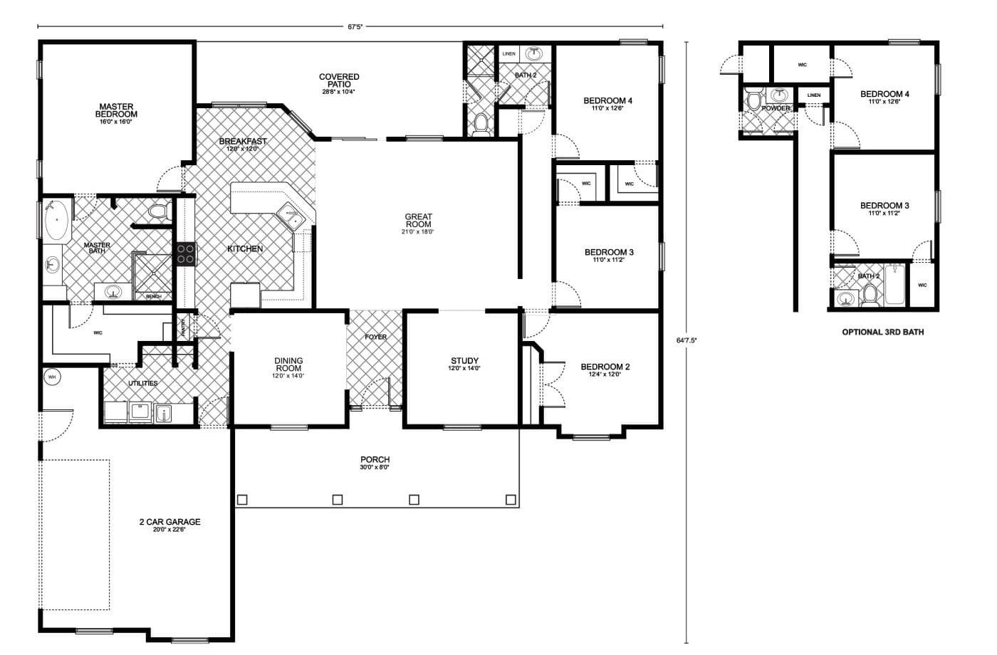 Lockhart C - Custom Home Floor Plan