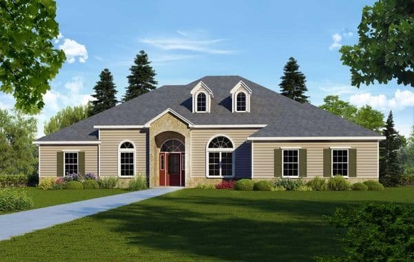 Lafayette custom home elevation - 4 Bed / 3.5 Bath / 2,399 Sq Ft