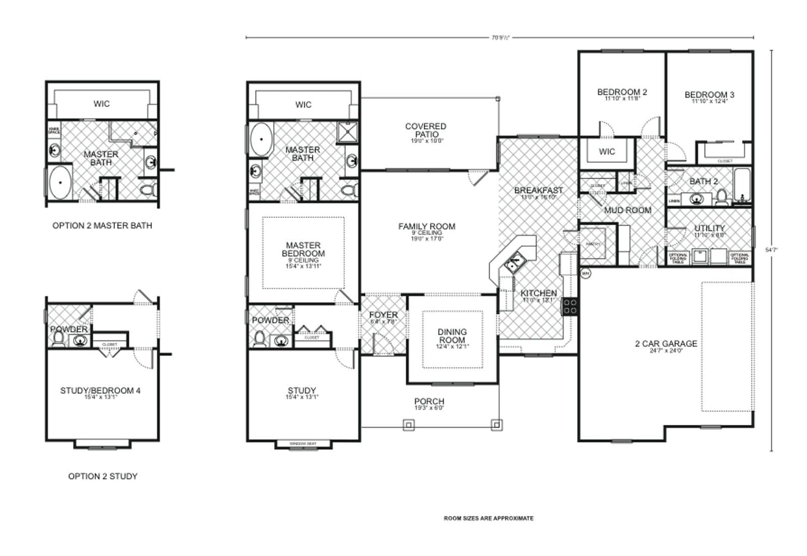 Lantana custom home floor plan - 4 Bed / 2.5 Bath / 2,449 Sq Ft