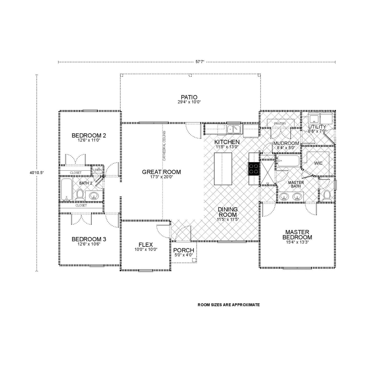 Maplecrest custom home floor plan - 3 Bed / 2 Bath / 1,736 Sq Ft