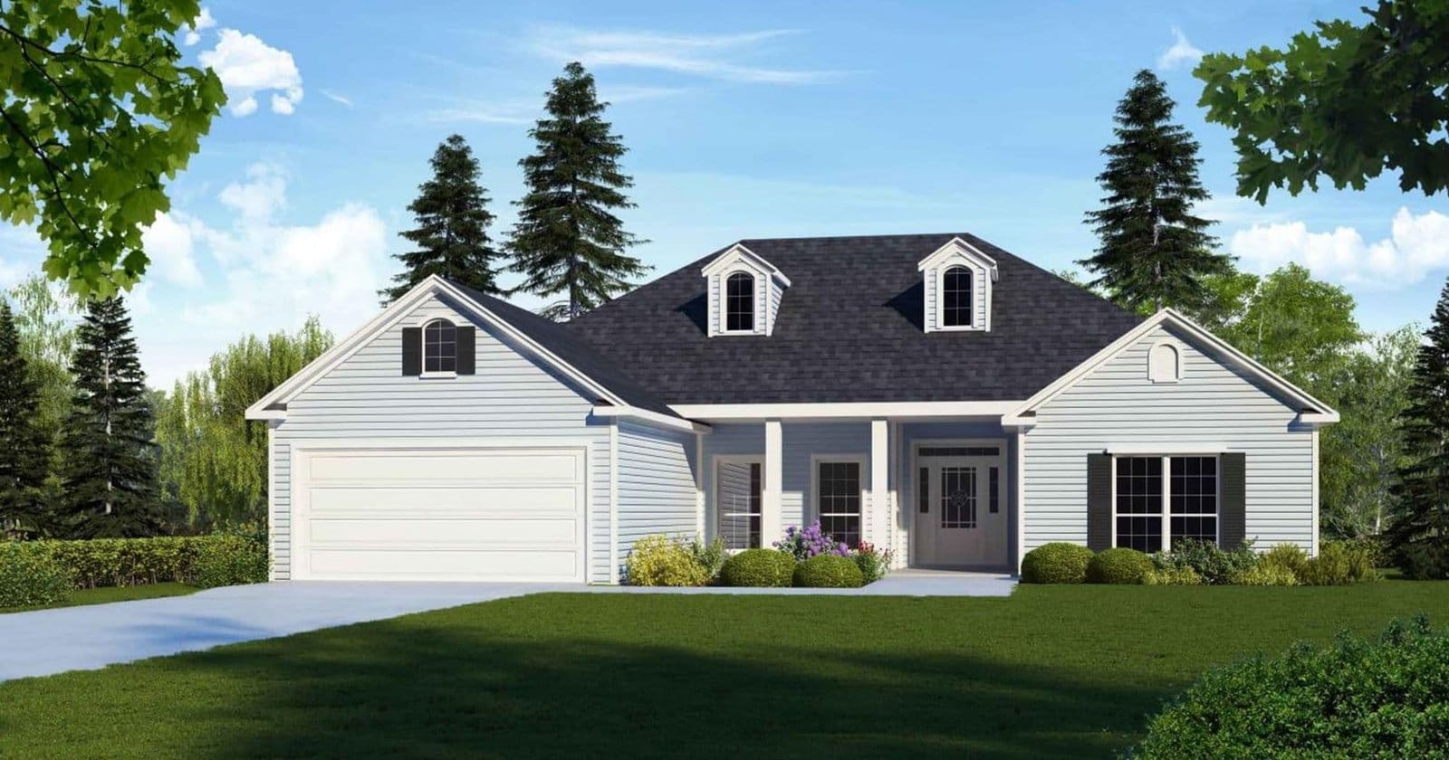 Navasota custom home elevation - 4 Bed / 2 Bath / 2,107 Sq Ft