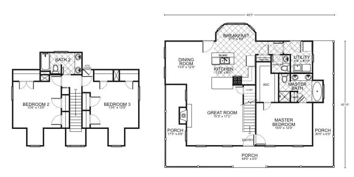 Dallas custom home floor plan - 3 Bed / 2.5 Bath / 1,921 Sq Ft