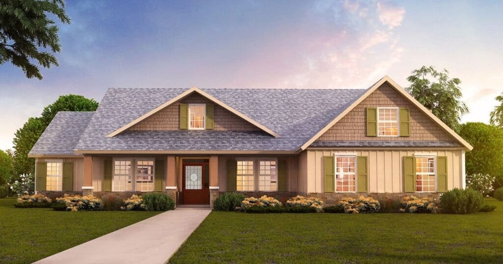 Driftwood C custom home elevation - 3 Bed / 2 Bath / 1,853 Sq Ft