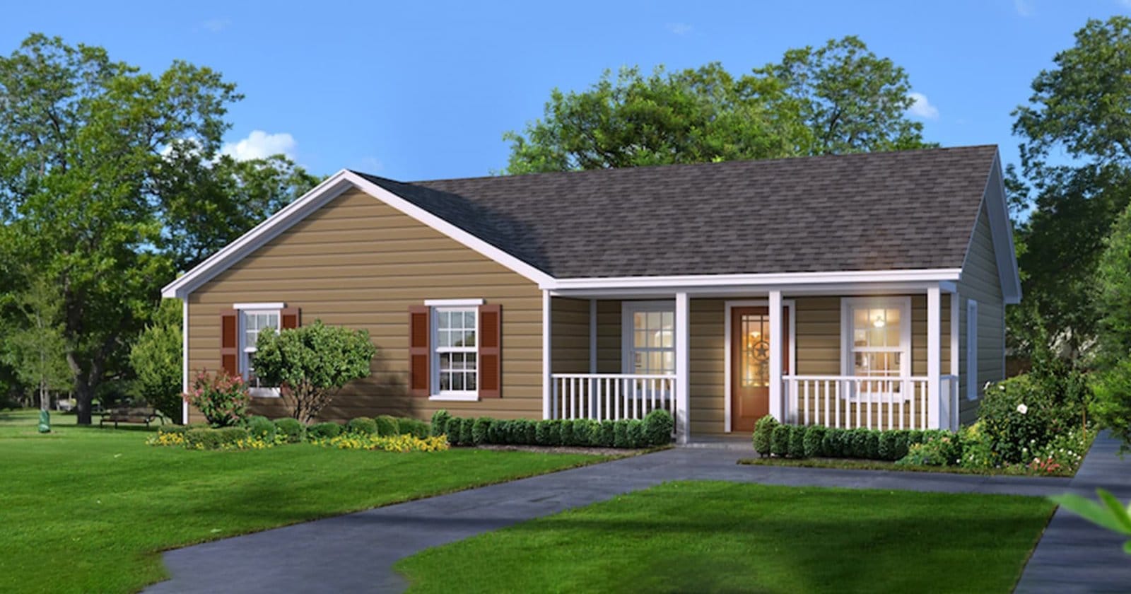 Homestead custom home elevation - 3 Bed / 2 Bath / 1,200 Sq Ft